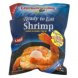 Chicken Of The Sea frozen shrimp: ready to eat, cooked, cleaned, tail on, large premium frozen Calories