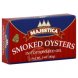 oysters smoked, in cottonseed oil