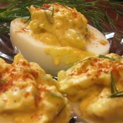Shrimp and Dill Deviled Eggs