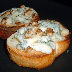 Blue Cheese Walnut Toasts