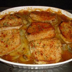 Pork Chops With Scalloped Potatoes and Onions