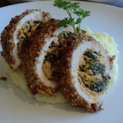 Spinach-Artichoke Stuffed Pecan Crusted Chicken Breasts