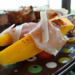 Mango Wedges Wrapped in Serrano Ham