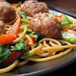 My Version of Rachael Ray's Chinese Spaghetti and Meatballs