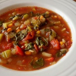 Crock Pot Spinach-Tomato-Vegetable Soup