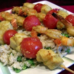 Indian Style Shrimp and Scallop Skewers