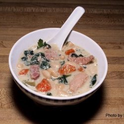 Ham and Bean Soup With Spinach
