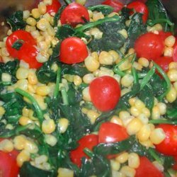 Spinach With Corn and Tomatoes
