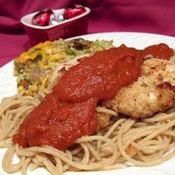Low Calorie Parmesan Chicken With Tomato Cream Sauce
