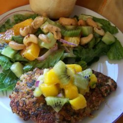 Cashew and Parsley-Crumbed Chicken With Mustard Vinaigrette
