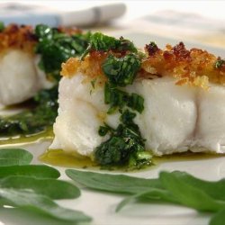 Roasted Halibut With Fresh Herb Sauce