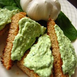 Spinach feta and garlic spread