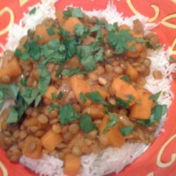 Sweet Potato and Lentil Curry With Rice