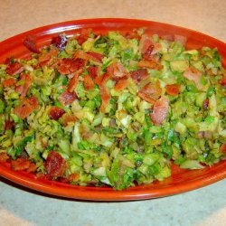Shredded Brussels Sprouts With Bacon and Onions