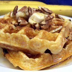 Banana Waffles With Toasted Pecans