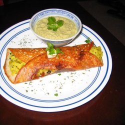 Masala Dosa with Coconut Chutney (South Indian Savory Crepes with filling)