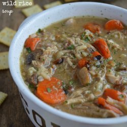 Chicken Soup With Wild Rice and Mushrooms