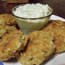 Chickpea Fritters With Tzatziki Sauce