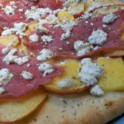 Peach, Prosciutto and Goat Cheese Summer Pizza