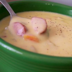 Brats and Beer Cheddar Chowder
