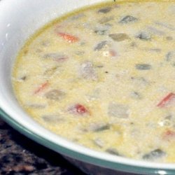 Low Fat Chicken, Corn, and Green Chile Chowder
