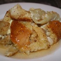 Apple Bread Pudding With Calvados Sauce