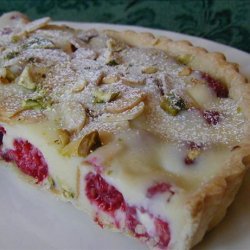 White Chocolate-Raspberry Tart, With Almonds and Pistachios