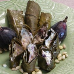 Grape Leaves Stuffed With Goat Cheese & Figs