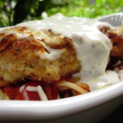 Baked Chicken Parmesan over Pasta