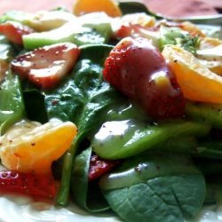 Spinach, Strawberry, Mandarin Salad With Poppy Seed Dressing