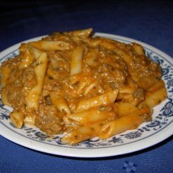 Penne With Cheesy Meat Sauce