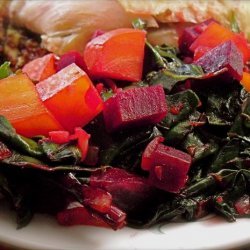 Roasted Beets and Sauteed Beet Greens