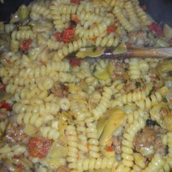 Fusilli With Sausage, Artichokes, and Sun-Dried Tomatoes