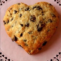 Heart-Shaped Dried Cherry and Chocolate Chip Scones
