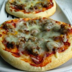 Simple Sausage and Swiss Cheese Mini Pizzas