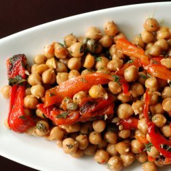 Chickpea, Roasted Peppers and Capers Salad