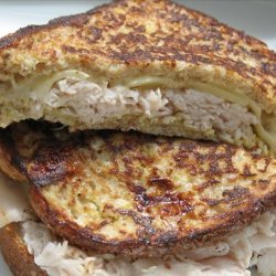French-Toasted Ham, Turkey and Cheese Sandwich