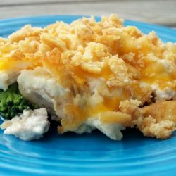 Layered Chicken Broccoli Casserole (No Canned Soup)