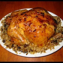 Roast Chicken With Rice and Pine Nut Stuffing