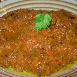 Spicy Aubergine (Eggplant) and Red Pepper Tapenade - Dip