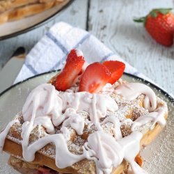 Homemade Waffles With Strawberries and Whipped Cream