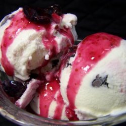 Vanilla Ice Cream Swirled With Fresh Berry Puree