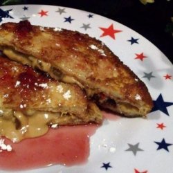 Peanut Butter-Chocolate Stuffed French Toast With Jam Syrup