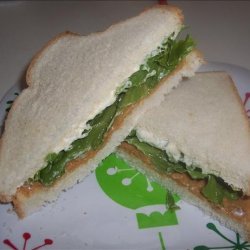 Peanut Butter, Lettuce and Mayo Sandwich