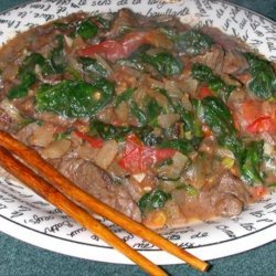 Vietnamese Style Pepper Beef and Spinach
