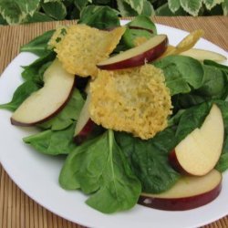 Baby Spinach Salad With Swiss Cheese Crisps