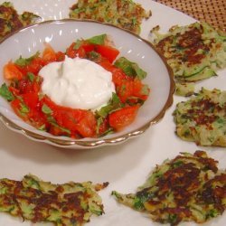 Zucchini and Sumac Fritters With Tomato and Mint Salsa