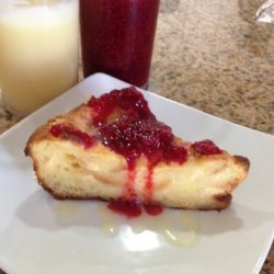 White Chocolate Bread Pudding With Raspberry and White Chocolate