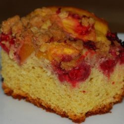 Blueberry Peach Streusel Cake