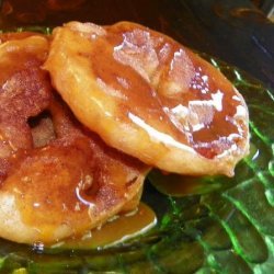 Apple Fritters With Cinnamon Sugar and Caramel Sauce
